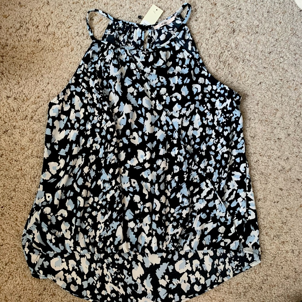 Francesca’s Leopard Print High Neck Tank Top